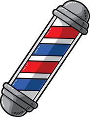 Vector Cartoon Vintage Barbers Pole