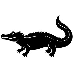 Simple    crocodile  Silhouette Vector logo Art, Icons, and Graphics vector illustration