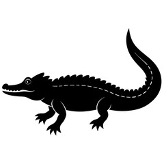 Simple    crocodile  Silhouette Vector logo Art, Icons, and Graphics vector illustration