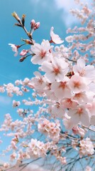 Fototapeta na wymiar pink cherry tree blossom in spring