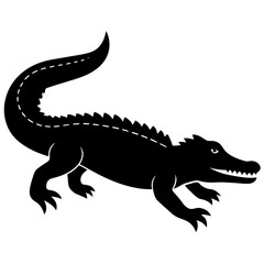 Simple    crocodile  Silhouette Vector logo Art, Icons, and Graphics vector illustration