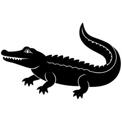 Simple    crocodile  Silhouette Vector logo Art, Icons, and Graphics vector illustration