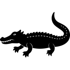 Simple    crocodile  Silhouette Vector logo Art, Icons, and Graphics vector illustration