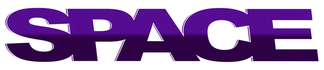 Space, concept text, creative design word element, isolated on white background