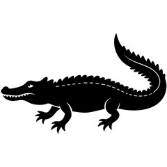 Simple    crocodile  Silhouette Vector logo Art, Icons, and Graphics vector illustration