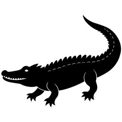 Simple    crocodile  Silhouette Vector logo Art, Icons, and Graphics vector illustration
