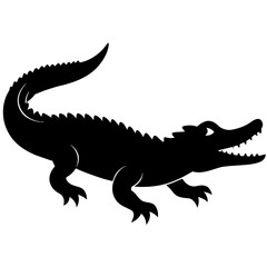 Simple    crocodile  Silhouette Vector logo Art, Icons, and Graphics vector illustration