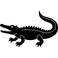 Simple    crocodile  Silhouette Vector logo Art, Icons, and Graphics vector illustration