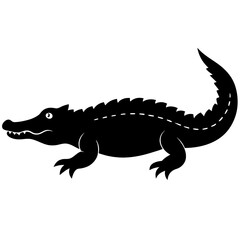 Simple    crocodile  Silhouette Vector logo Art, Icons, and Graphics vector illustration