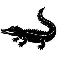 Simple    crocodile  Silhouette Vector logo Art, Icons, and Graphics vector illustration
