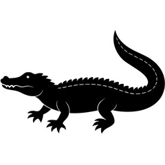 Simple    crocodile  Silhouette Vector logo Art, Icons, and Graphics vector illustration