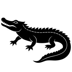 Simple    crocodile  Silhouette Vector logo Art, Icons, and Graphics vector illustration