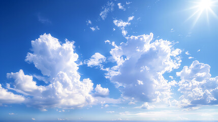 Attractive summer sky with beautiful clouds formation.