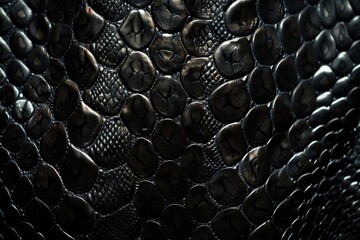 Dark snake skin texture for background pattern. - obrazy, fototapety, plakaty