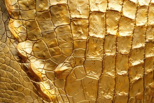 skin texture  Gold Freshwater crocodile bone skin texture background.