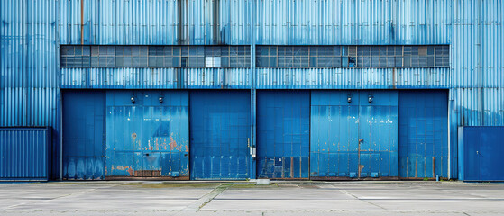 geometric architectural lines of an industrial building, with empty copy space