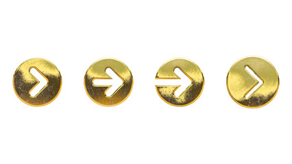 Arrow collection icon set gold