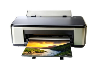 Printer isolated on transparent background