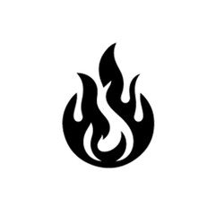minimalist Fire flames logo, Gas Logo design vector black color silhouette, Black color silhouette, isolated white background-07