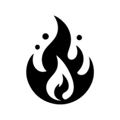 minimalist Fire flames logo, Gas Logo design vector black color silhouette, Black color silhouette, isolated white background-12