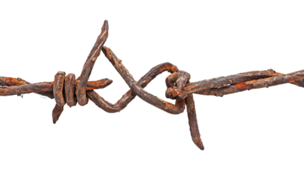 A barbed wire on white background,png