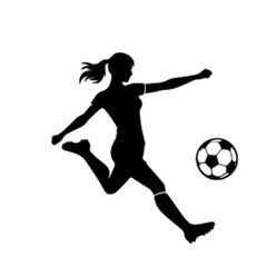 Fototapeta na wymiar minimalist Football player kicking ball vector black color silhouette, Black color silhouette, isolated white background-13