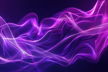 Abstract flowing neon wave purple background