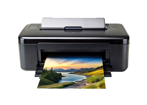 Printer isolated on transparent background