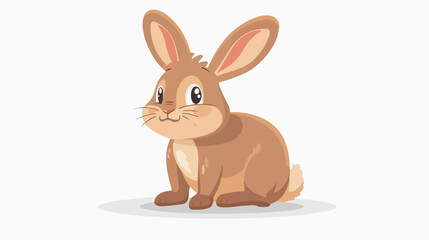 Cartoon happy rabbit on white background flat vector