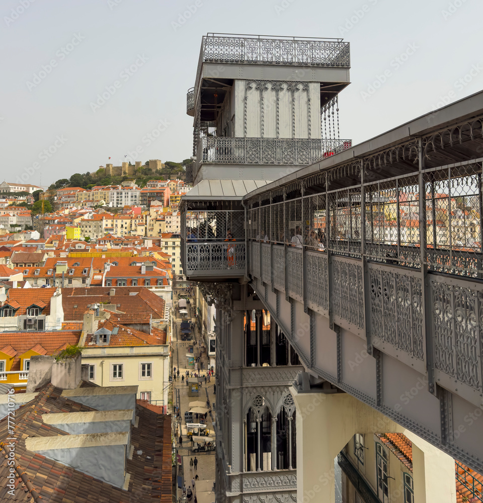 Wall mural Streets of Lisbon in Portugal during springtime