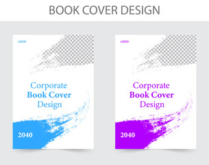 Modern and creative corporate book cover design template with mockup.
