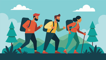 A group of friends confidently attempting a challenging hike without proper gear or knowledge overesti their physical abilities and getting