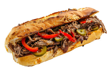 Italian Beef Sandwich Delight isolated on transparent background