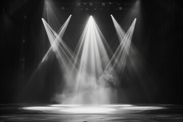 dark concert lights and smoke