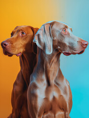 Studio portrait of a weimaraners