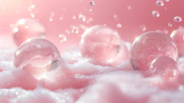 Pink bubles on pink.