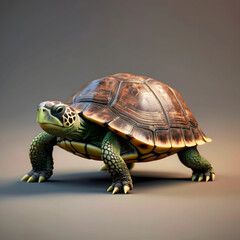 Obraz premium Colourful Turtle On A Isolated Background 3D 300PPI High Resolution Image
