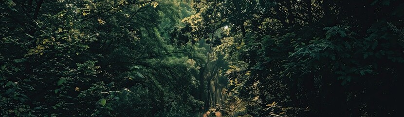 Obraz premium Landscape decorated with sturdy forest trees.