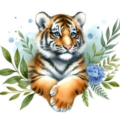 watercolor tiger clipart 