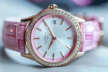 Pink women's wristwatch