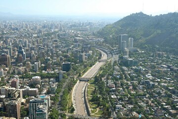 Santiago, Chile, October 22, 2023, city view showing the architecture of the buildings and houses