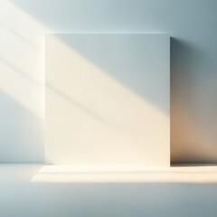 Minimalistic bright interior with sunlight falling on the wall through the window