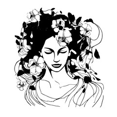 silhouette girl vector 