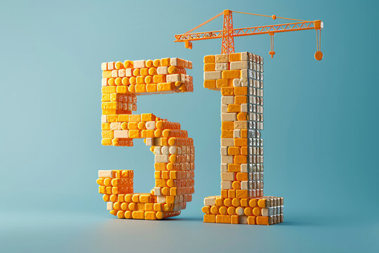 51 Labor Day 51 digital 3D stereoscopic font design