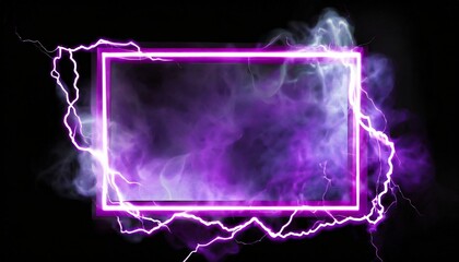 LElectric Aura: Neon Violet Frame with Lightning Discharges