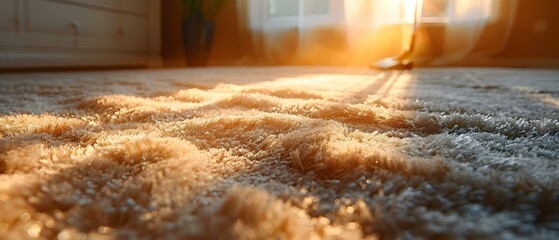 Achieve spotless carpets with a reliable vacuum cleaner for a clean home. Concept Home Cleaning, Vacuum Cleaners, Spotless Carpets, Clean Home - obrazy, fototapety, plakaty
