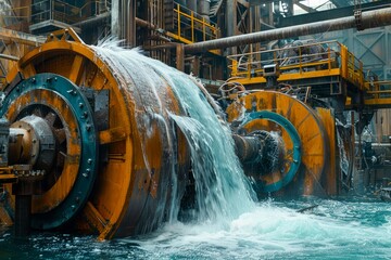 Industrial Water Pumps in Action at a Large Scale Water Treatment Facility