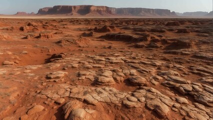 Mars like red desert landscape during daytime