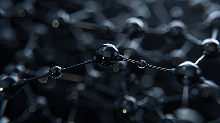 3D carbon atom molecular structure concept map
