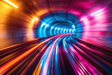 Light trail in tunnel